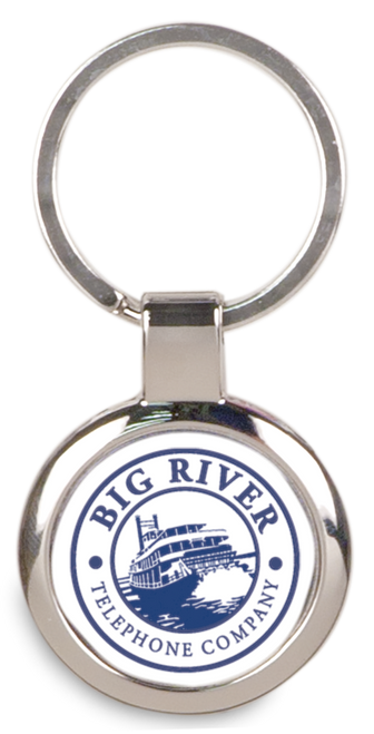 Silver Metal Round Keychain