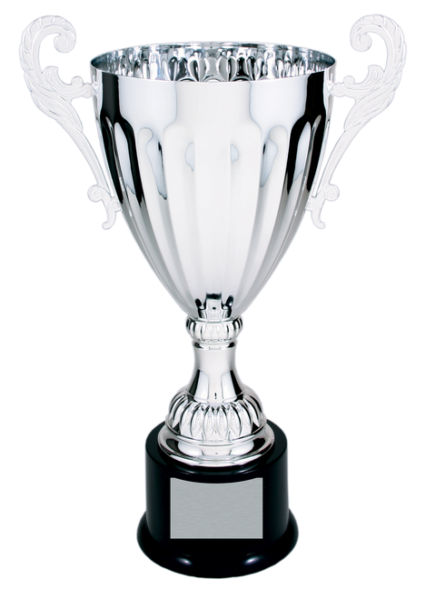Silver Metal Corporate Cup Trophy on a Black Plastic Base - JCMC304S