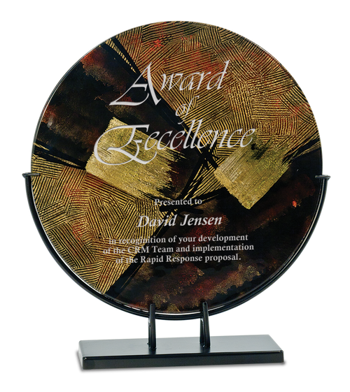 Round Art Glass / Iron Base - JAGS44