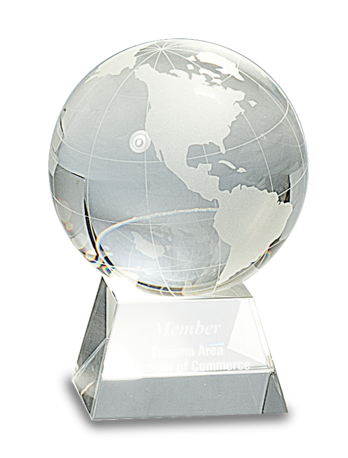Crystal Globe W/Clear Base - JCRY114