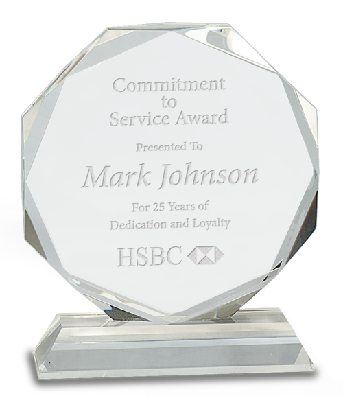 Clear Crystal Octagon on Clear Pedestal Base