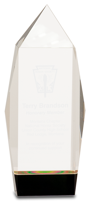 Clear Crystal Facet Rectangle on Black Base - JCRY063M