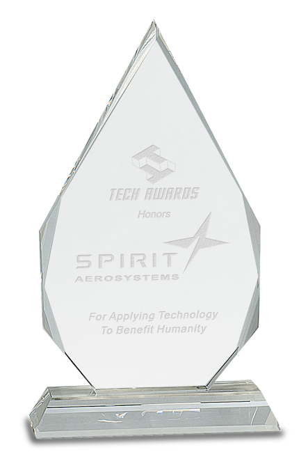 Crystal Diamond on Clear Pedestal Base