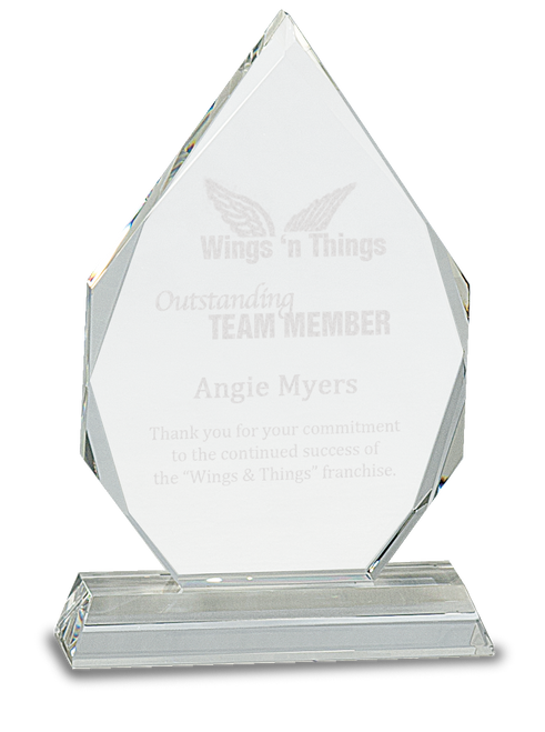 Diamond Crystal on Clear Pedestal Base