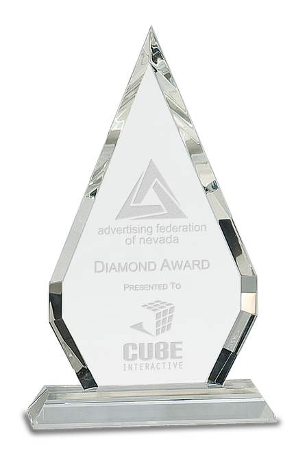 Crystal Diamond on Clear Pedestal Base - JCRY103