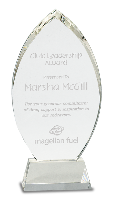 Crystal Oval on Clear Base