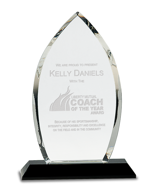 Clear Crystal Oval on Black Pedestal Base