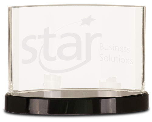 Clear Crystal Crescent on Black Crystal Base - JCRY011S