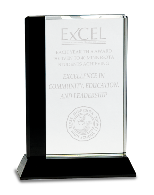 Black Edge Crystal on Black Base