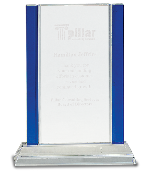 Blue 2-Edge Crystal on Clear Base