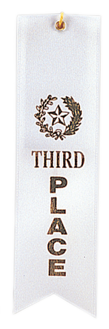 3rd Place White Carded Ribbon