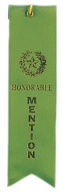 Honorable Mention Green Carded Ribbon