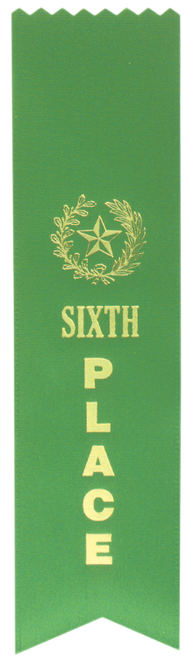 6th Place Green "PINKED Top" Ribbon