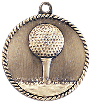 Golf High Relief Medal