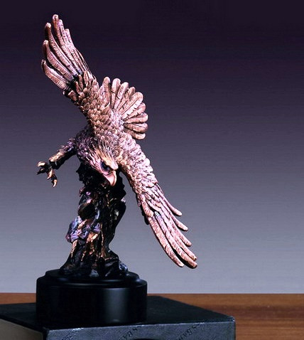 Banking Eagle on Black Round Base