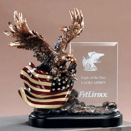 Eagle and Flag w/ Glass Imprint Award