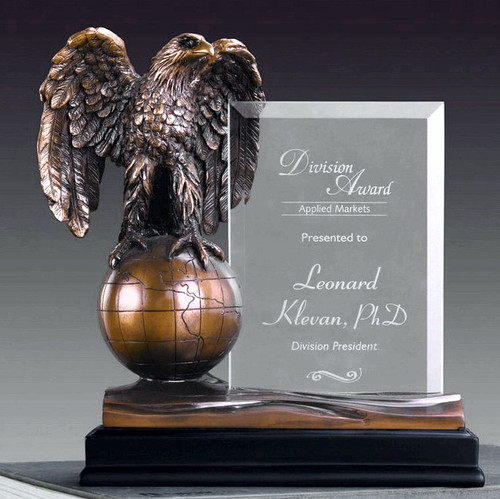 Eagle on Globe w/ Glass Imprint Award