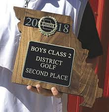 Official MSHSAA District Plaque - 2nd Place