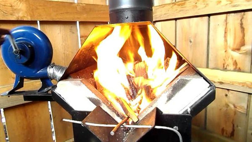 A forge hood reflects heat for a hotter fire with less fuel consumption.