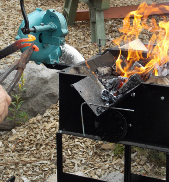 Choose a hand crank or electric blower for your forge.