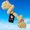 Front view of Ozzy & Osa Jug-R-Knot 14-inch Double knot toy in natural color cotton packaging.