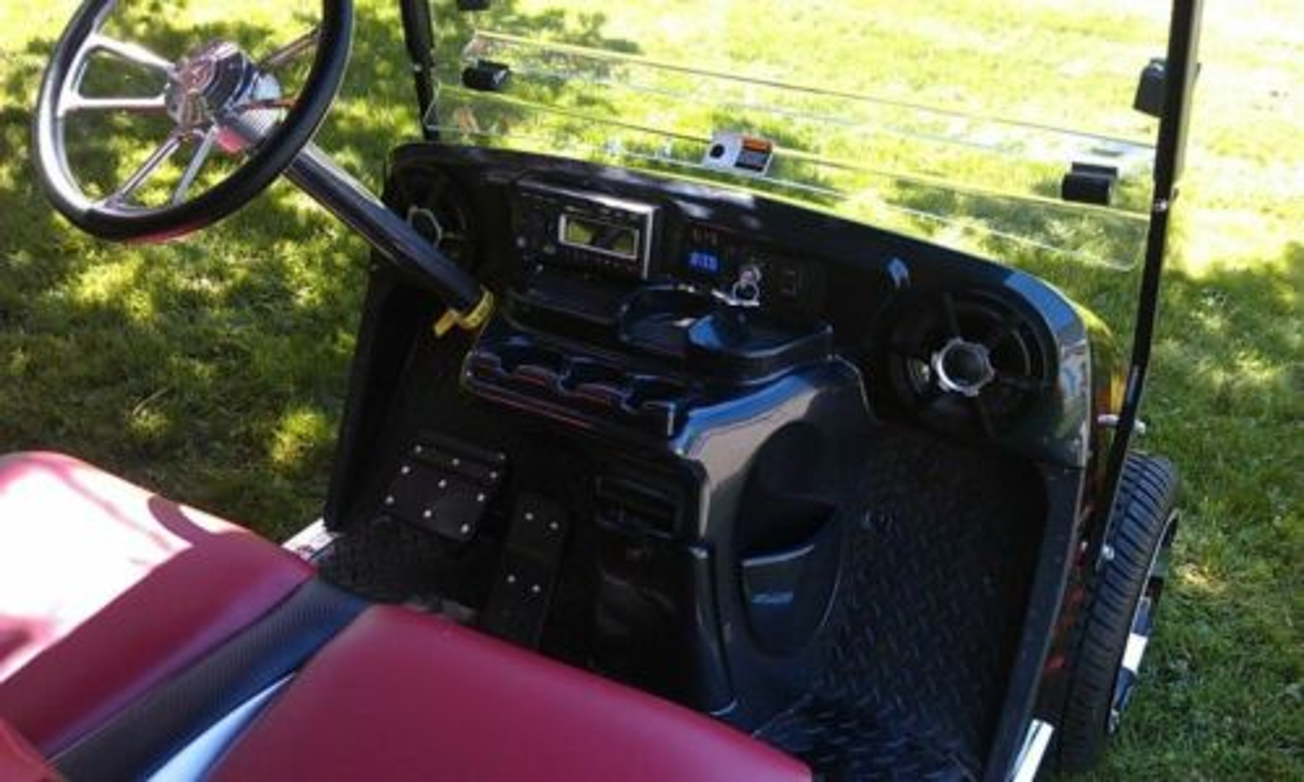 EZGO TXT Golf Cart Carbon Fiber Elite Dash Cover w/ Radio & Speaker Cutouts
