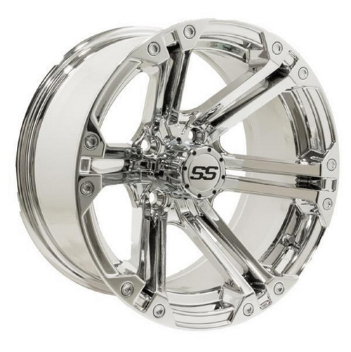 Golf Cart GTW 12x7 Chrome Specter Wheel | 3:4 Offset 4/4 Pattern
