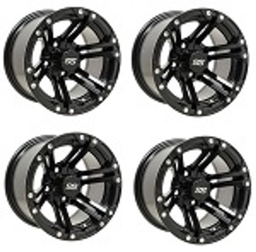 Golf Cart GTW 12x7 Matte Black Specter Wheels | Set of 4 | 3:4 Offset 4/4