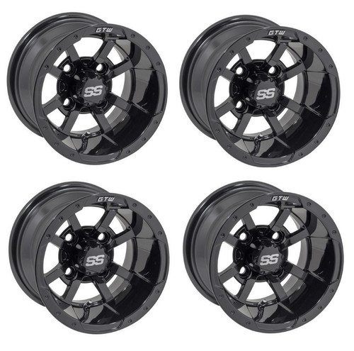 Golf Cart GTW 10x7 Black Storm Trooper Wheels | Set of 4 | 3:4 Offset 4/4