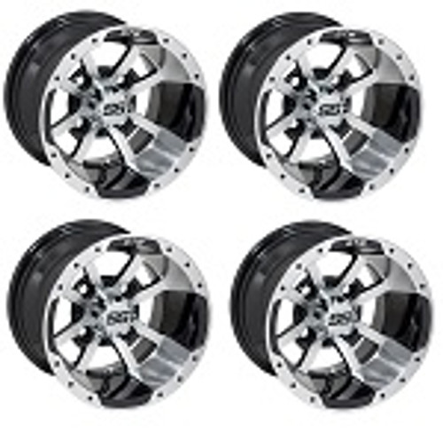 Golf Cart GTW 10x7 Machined Black Storm Trooper Wheels | Set of 4 | 3:4 Offset 4/4