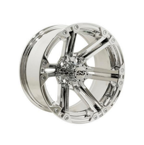 Golf Cart GTW 14x7 Chrome Specter Wheel | 3:4 Offset 4/4 Pattern