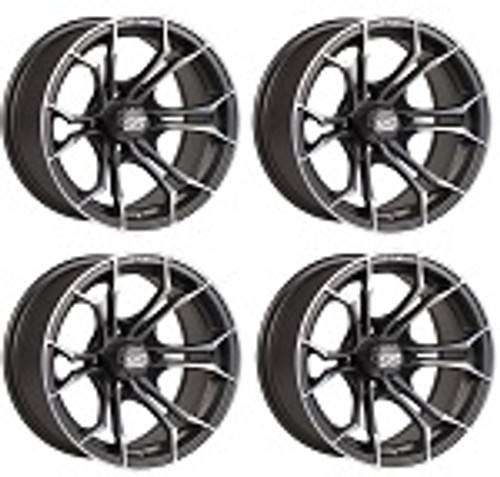 Golf Cart GTW 14x7 Matte Grey Machined Wheels | Set of 4 | 3:4 Offset 4/4