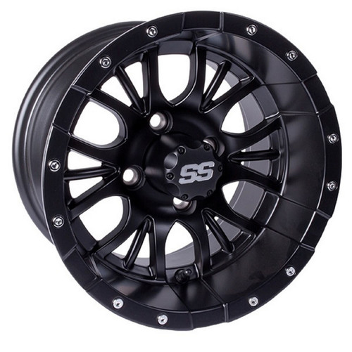Golf Cart GTW 12x7 Matte Black Diesel Wheel | 3:4 Offset 4/4 Pattern