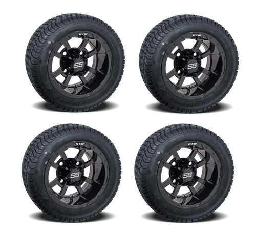 Golf Cart GTW 10" Storm Trooper Black Wheel | 205/50-10 Tire | Set of 4