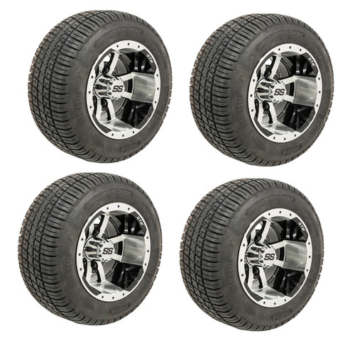 Golf Cart GTW 10" Storm Trooper Machined Wheel | 205/50-10 Tire | Set of 4