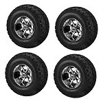Golf Cart GTW 10" Storm Trooper Machined Wheel | 22-10-10 AT Tire | Set of 4