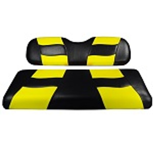 MadJax Riptide Black / Yellow Front Seat Covers | EZGO TXT RXV 1995-Up