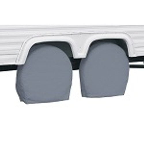 RV Trailer Wheel Storage Covers 24" to 26.5" Tall Tire | Pack of 2 - Grey