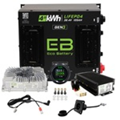 Eco GEN3 38V 105AH LifePo4 Lithium Battery Bundle | EZGO TXT 36V Golf Cart