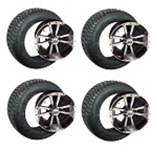 Golf Cart GTW 10" Storm Trooper Machined Wheel | 205/50-10 DURO Tire | Set of 4