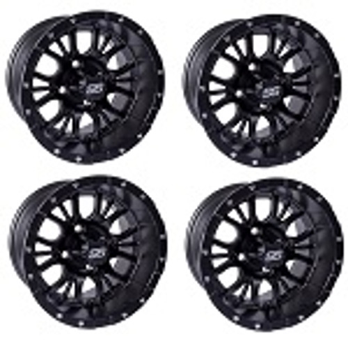 Golf Cart GTW 12x7 Matte Black Diesel Wheels | Set of 4 | 3:4 Offset 4/4