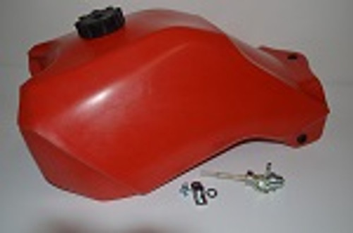 Honda TRX300 Fourtrax 1988-1992 Plastic Fuel Tank Gas Cap with Petcock | Red