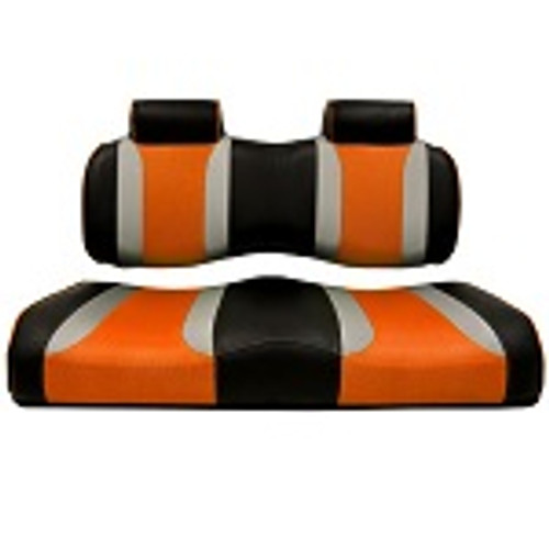 Club Car Precedent 2012-Up | Madjax Tsunami Seat Cushions Black Silver Orange