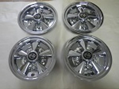 Golf Cart EZGO Yamaha Club Car 8" Rally Chrome Wheel Cover Hub Cap | Set 4