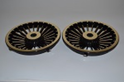 Golf Cart EZGO Yamaha Club Car 8" Turbine Black Gold Wheel Cover Hub Cap | Set 2