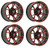 Golf Cart GTW 14x7 Black Red Spyder Wheels | Set of 4 | 3:4 Offset 4/4