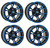 Golf Cart GTW 14x7 Black Blue Spyder Wheels | Set of 4 | 3:4 Offset 4/4