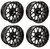 Golf Cart GTW 14x7 Matte Black Vortex Wheels | Set of 4 | 3:4 Offset 4/4