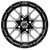 Golf Cart GTW 14x7 Matte Black Machined Vortex Wheel | 3:4 Offset 4/4 Pattern