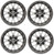 Golf Cart GTW 14x7 Matte Grey Machined Vortex Wheels | Set of 4 | 3:4 Offset 4/4